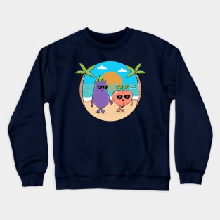 Eggplant and Peach Vacation Crewneck Sweatshirt